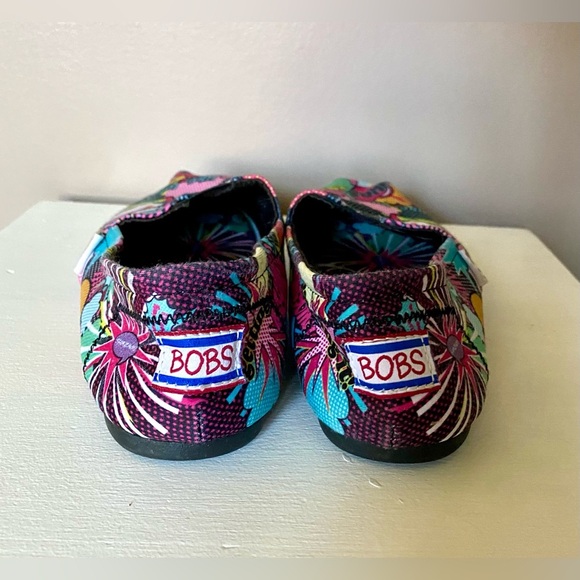 BOBS by Skechers Memory Foam slip-on shoes comic book pop art colorful EUC sz 7 - Picture 10 of 11